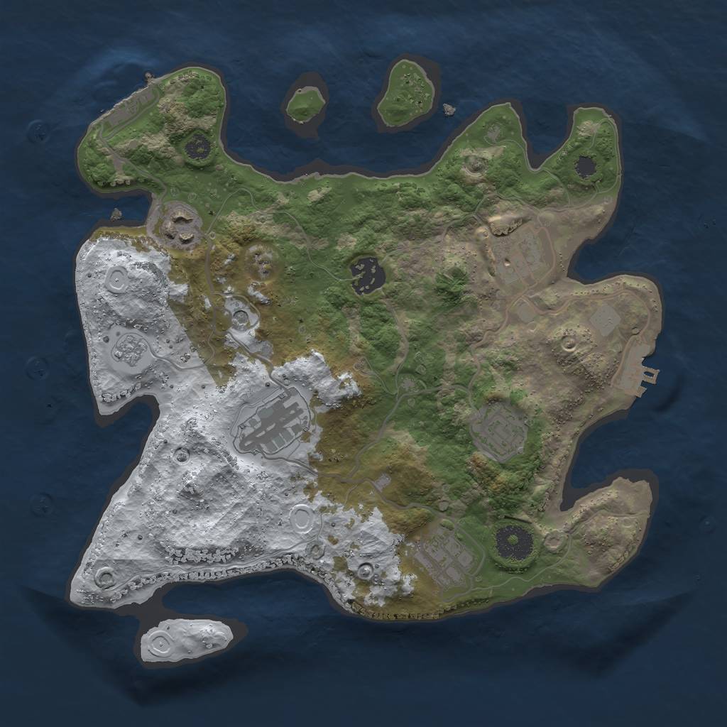 Rust Map: Procedural Map, Size: 3000, Seed: 731517394, 15 Monuments