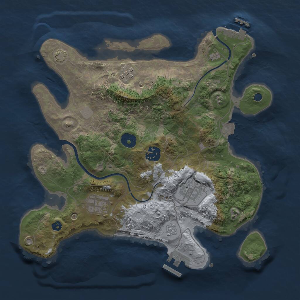 Rust Map: Procedural Map, Size: 3000, Seed: 570160433, 9 Monuments