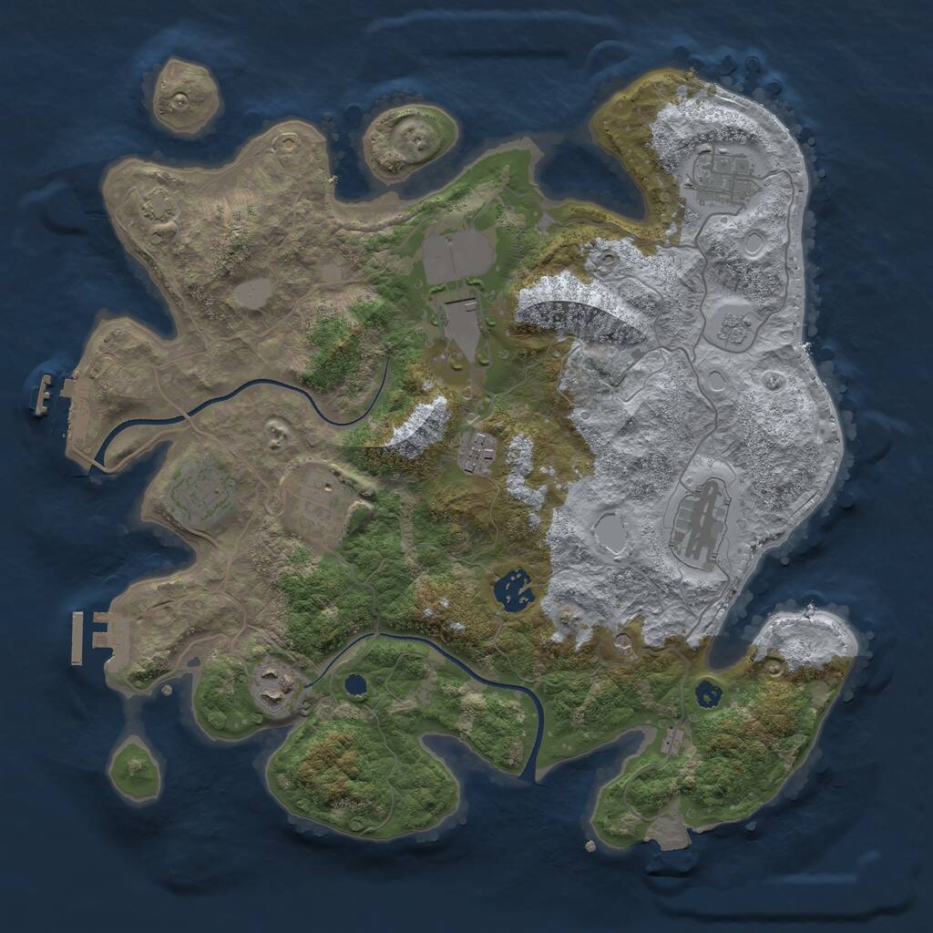 Rust Map: Procedural Map, Size: 3500, Seed: 1635969481, 14 Monuments