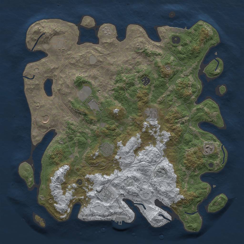 Rust Map: Procedural Map, Size: 4250, Seed: 1848925080, 18 Monuments