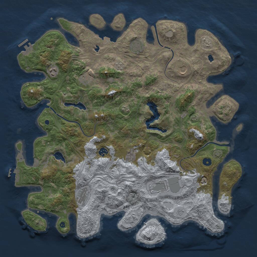 Rust Map: Procedural Map, Size: 4500, Seed: 12891233, 15 Monuments