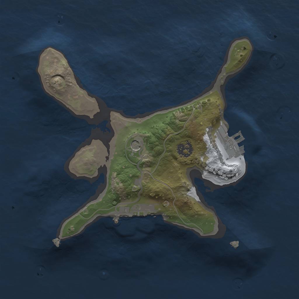 Rust Map: Procedural Map, Size: 1850, Seed: 128, 8 Monuments