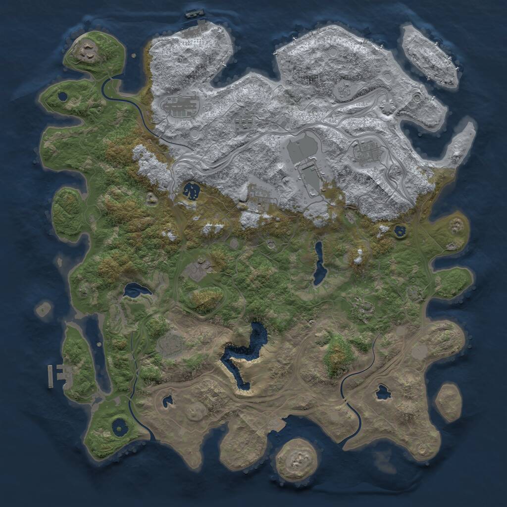 Rust Map: Procedural Map, Size: 4500, Seed: 16344, 16 Monuments