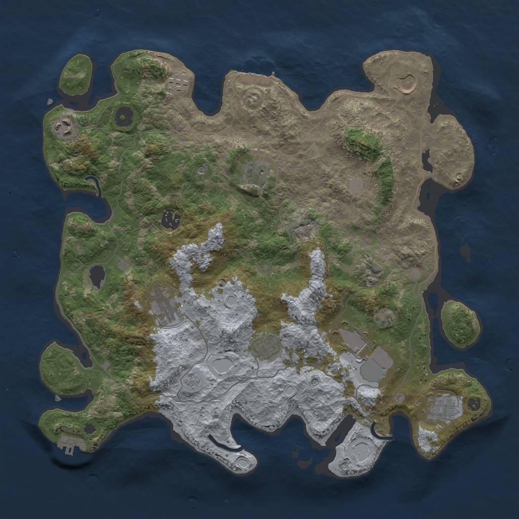 Rust Map: Procedural Map, Size: 4000, Seed: 1234556890, 19 Monuments