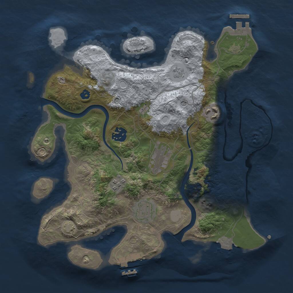 Rust Map: Procedural Map, Size: 3000, Seed: 89456, 11 Monuments