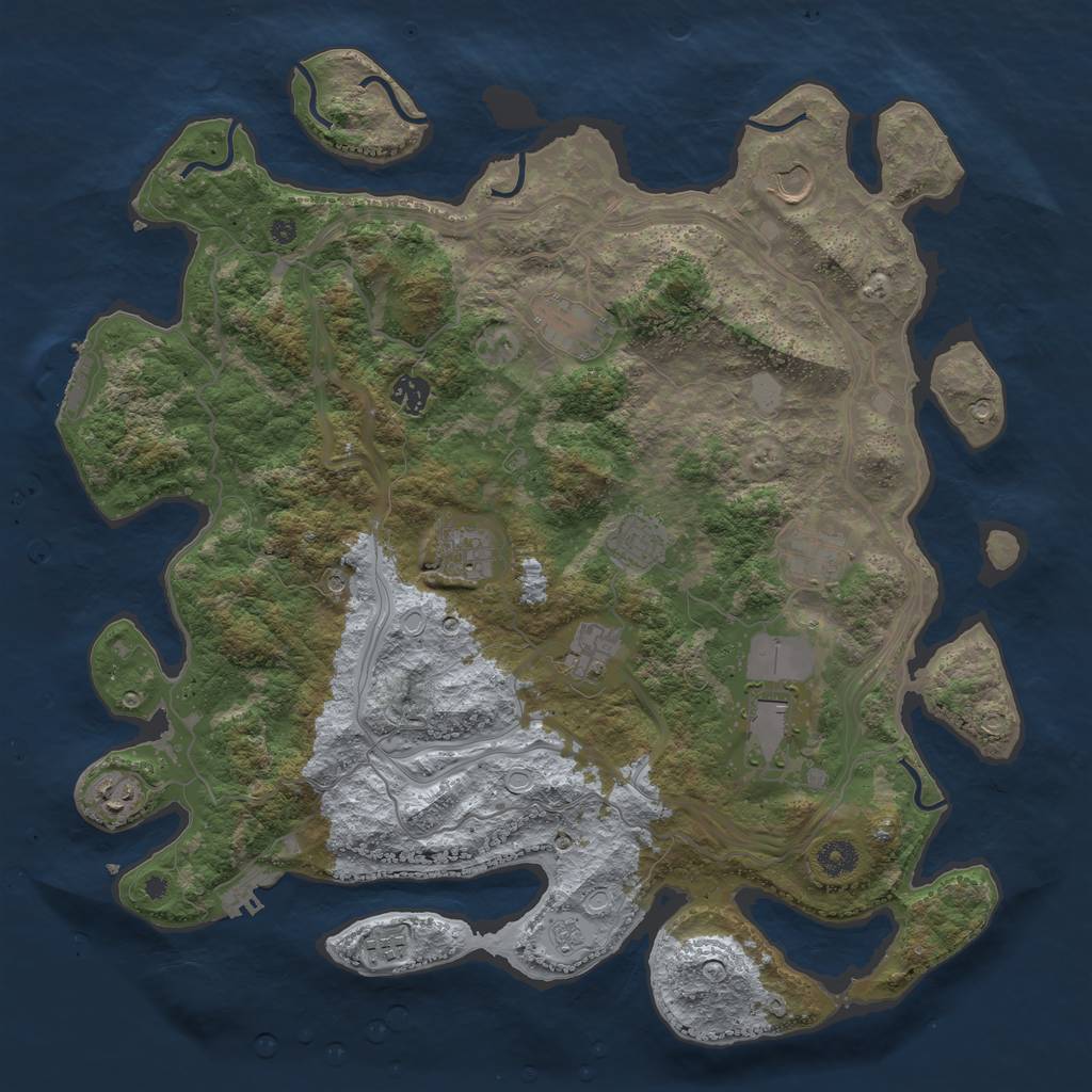 Rust Map: Procedural Map, Size: 4250, Seed: 430570211, 19 Monuments
