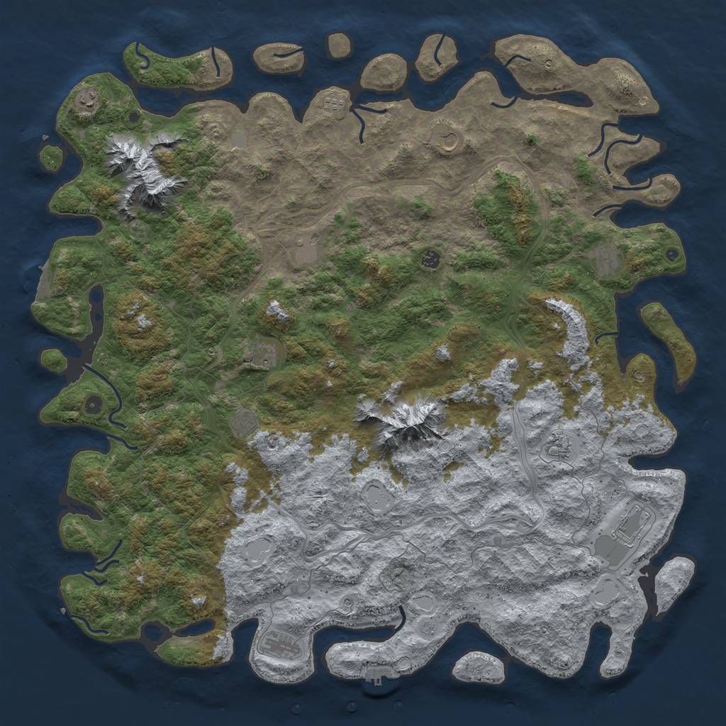 Rust Map: Procedural Map, Size: 6000, Seed: 145152, 20 Monuments