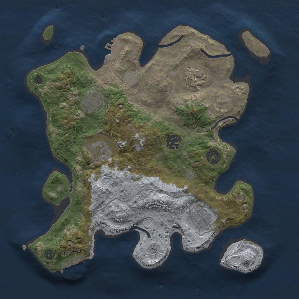 Rust Map: Procedural Map, Size: 3000, Seed: 54598424, 14 Monuments