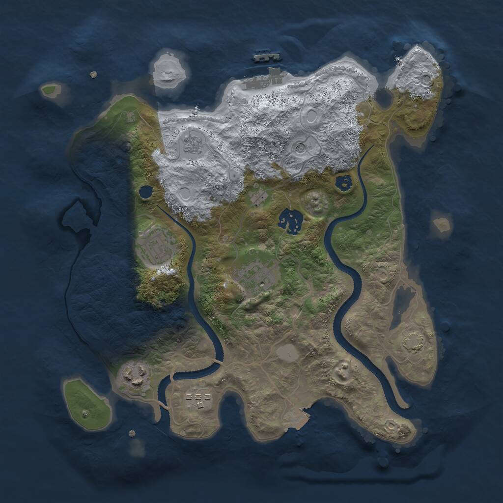 Rust Map: Procedural Map, Size: 3000, Seed: 1062399355, 10 Monuments