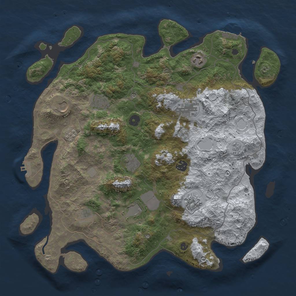 Rust Map: Procedural Map, Size: 4000, Seed: 454778, 19 Monuments