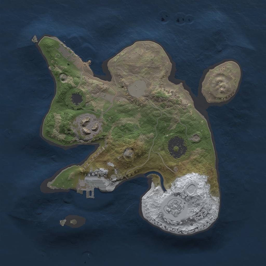 Rust Map: Procedural Map, Size: 2000, Seed: 130524, 9 Monuments