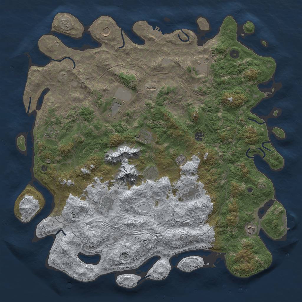 Rust Map: Procedural Map, Size: 5000, Seed: 11122010, 20 Monuments