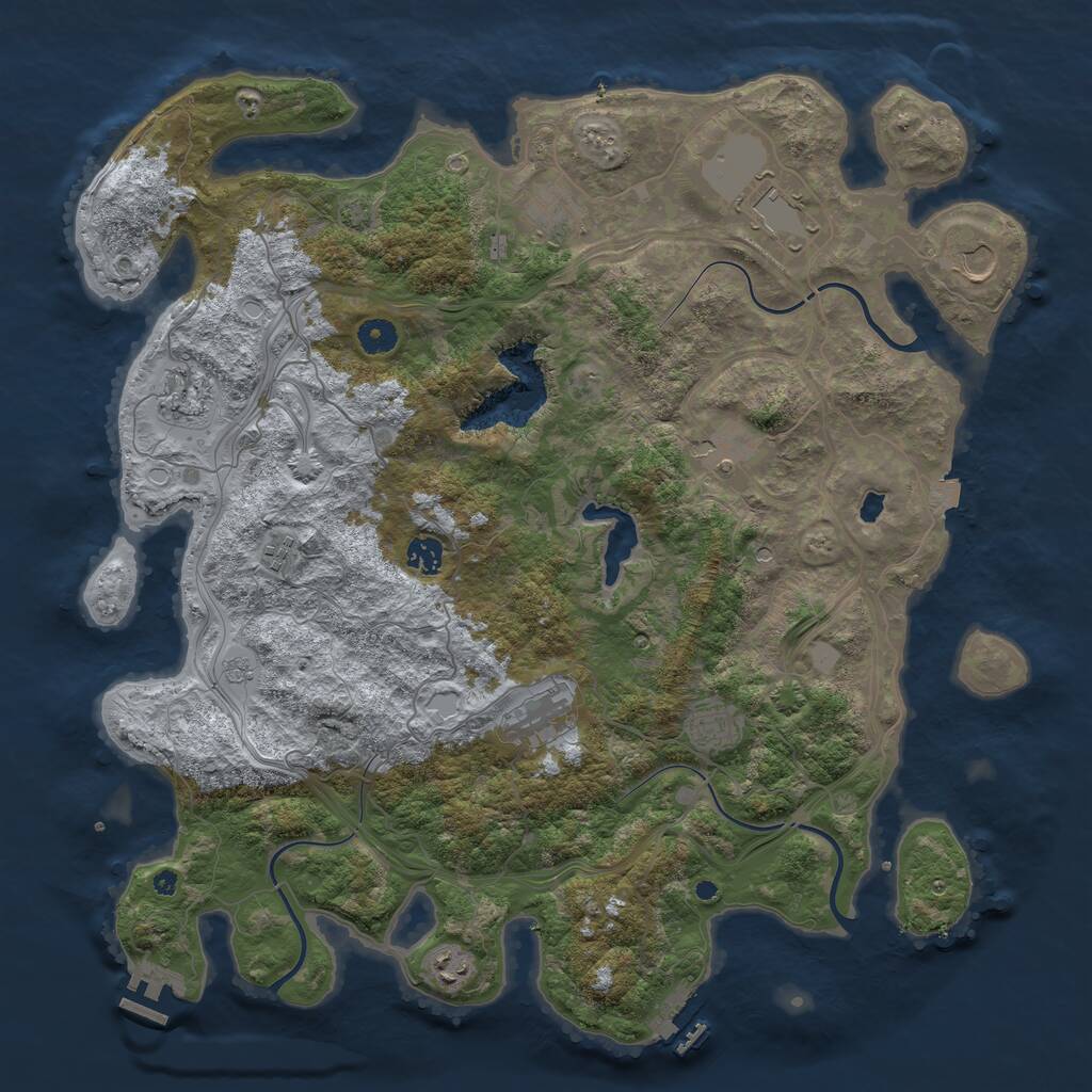 Rust Map: Procedural Map, Size: 4400, Seed: 1348367890, 16 Monuments