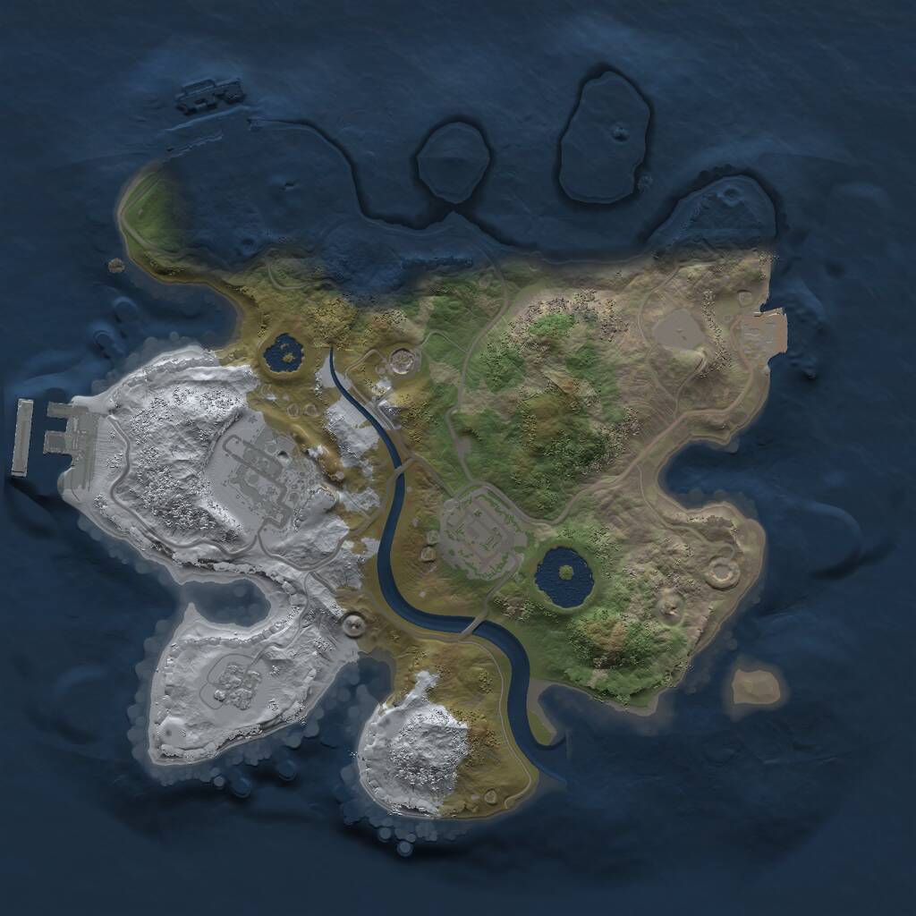 Rust Map: Procedural Map, Size: 2400, Seed: 80315167, 7 Monuments