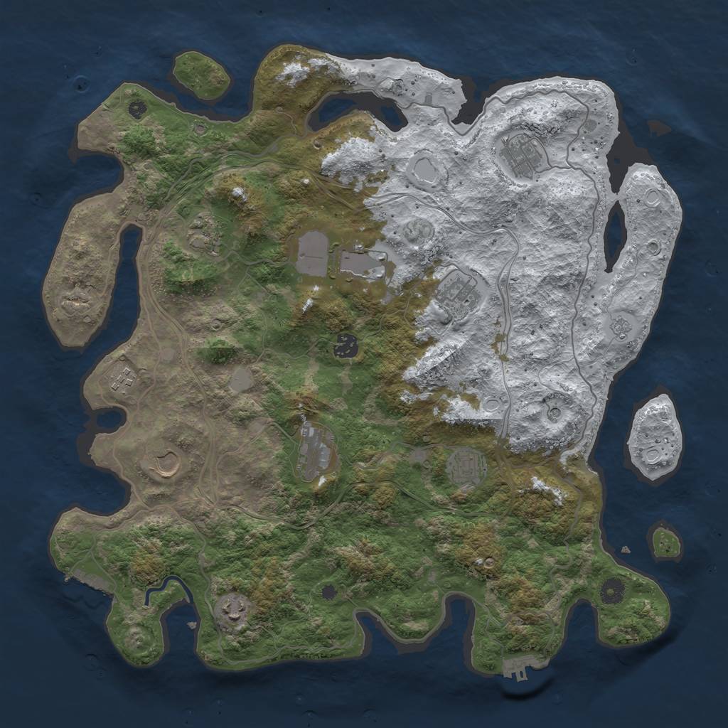 Rust Map: Procedural Map, Size: 4250, Seed: 721439295, 19 Monuments