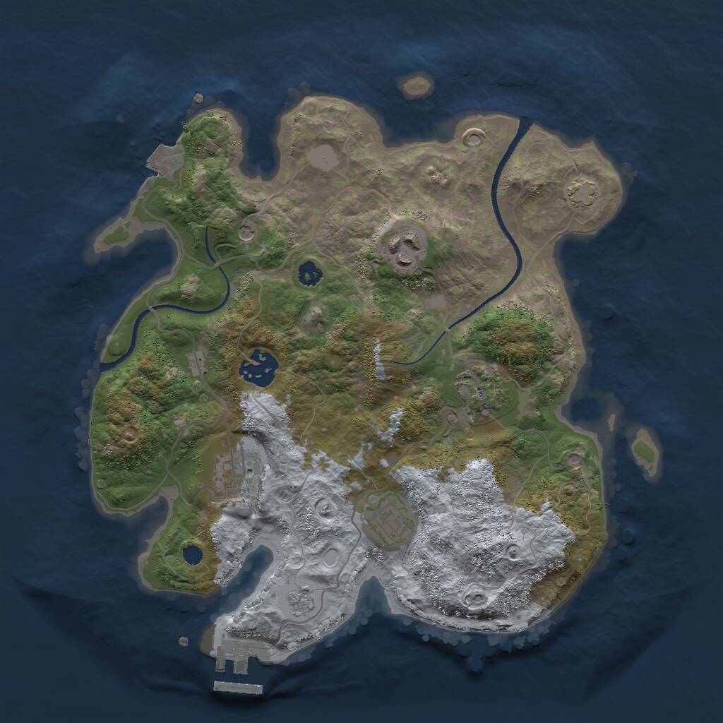 Rust Map: Procedural Map, Size: 3000, Seed: 322167957, 10 Monuments