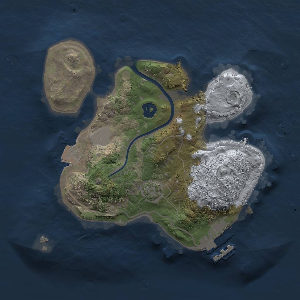 Rust Map: Procedural Map, Size: 2000, Seed: 10210004, 3 Monuments