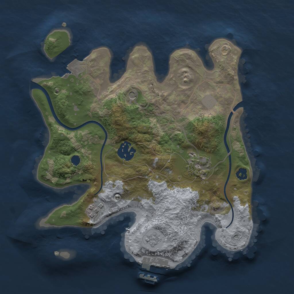 Rust Map: Procedural Map, Size: 2500, Seed: 130524, 7 Monuments