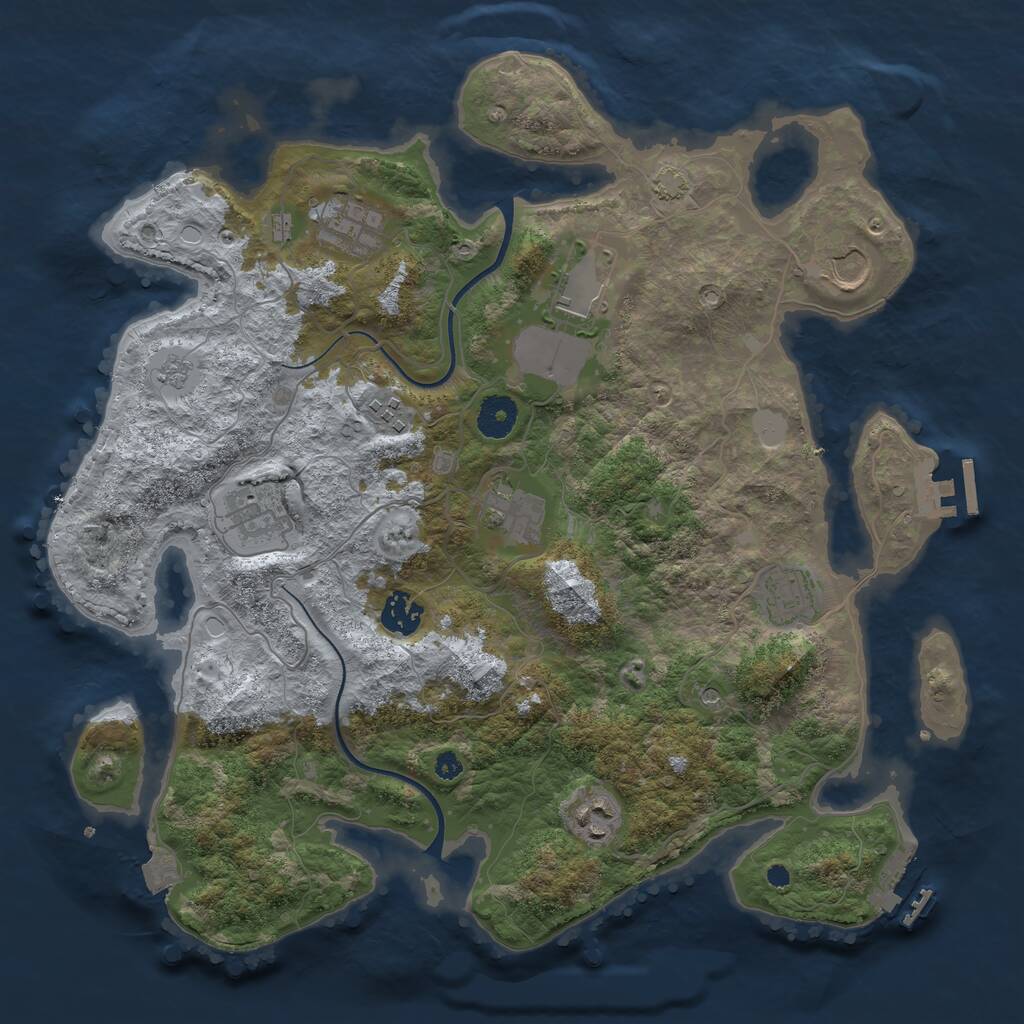 Rust Map: Procedural Map, Size: 3700, Seed: 1540809185, 15 Monuments