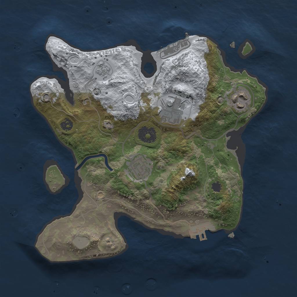 Rust Map: Procedural Map, Size: 2500, Seed: 23017, 11 Monuments