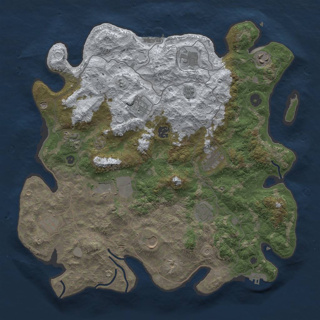 Rust Map: Procedural Map, Size: 4000, Seed: 934984, 20 Monuments