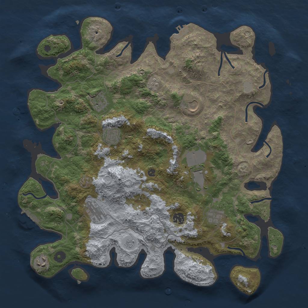Rust Map: Procedural Map, Size: 4000, Seed: 218361015, 18 Monuments