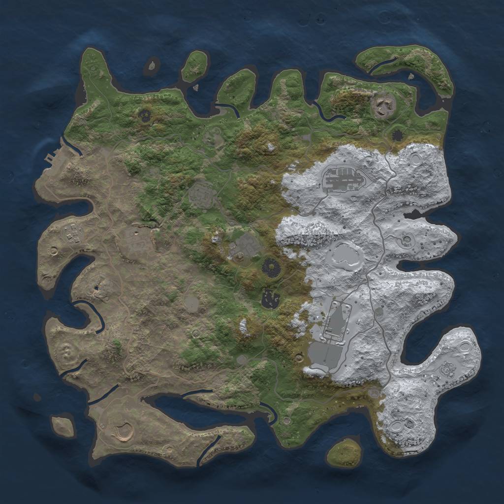 Rust Map: Procedural Map, Size: 4000, Seed: 220705, 17 Monuments