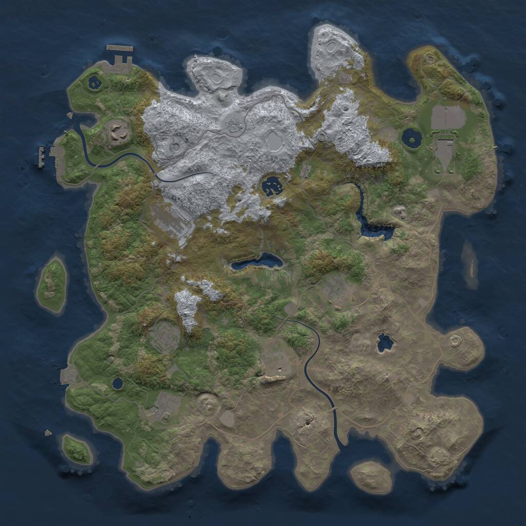 Rust Map: Procedural Map, Size: 4000, Seed: 5463543, 14 Monuments