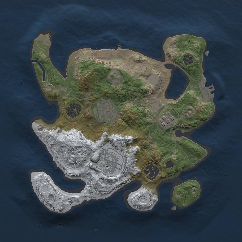 Rust Map: Procedural Map, Size: 2500, Seed: 127631, 11 Monuments