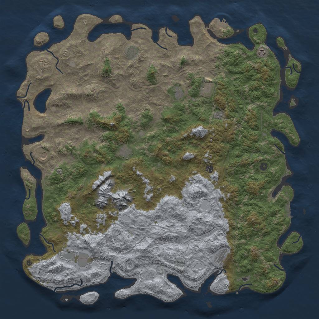 Rust Map: Procedural Map, Size: 6000, Seed: 28472, 20 Monuments