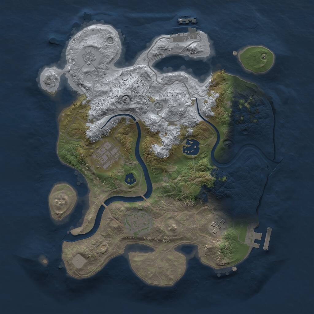 Rust Map: Procedural Map, Size: 2800, Seed: 43267, 9 Monuments