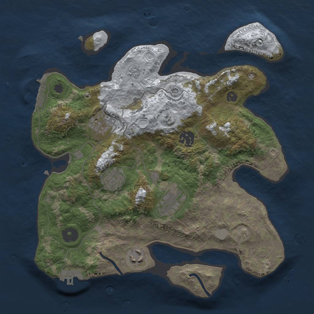Rust Map: Procedural Map, Size: 3000, Seed: 92519, 14 Monuments