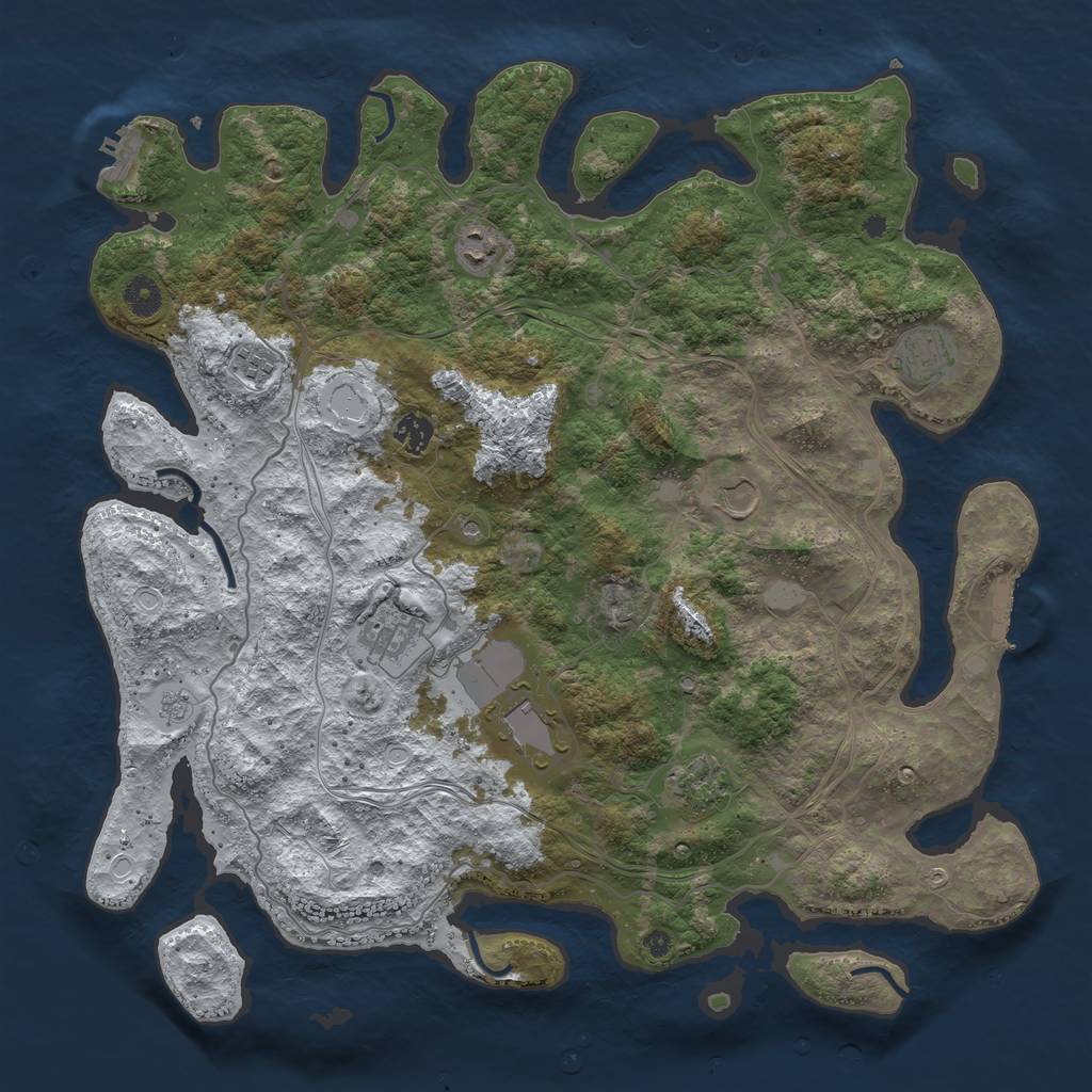 Rust Map: Procedural Map, Size: 4250, Seed: 1059885674, 17 Monuments