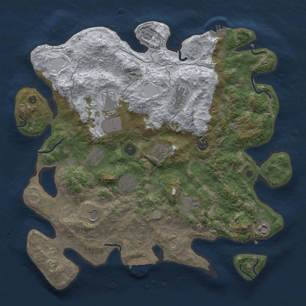 Rust Map: Procedural Map, Size: 4000, Seed: 14949, 19 Monuments
