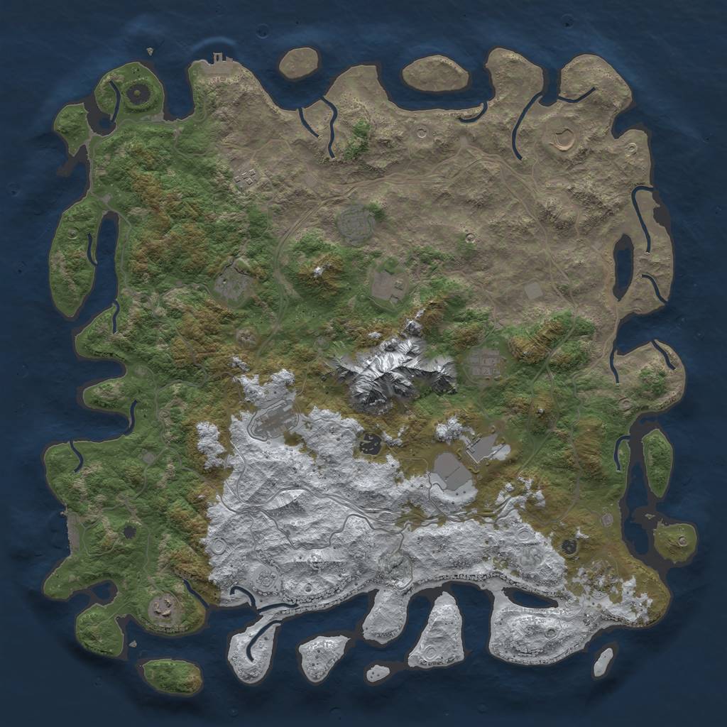 Rust Map: Procedural Map, Size: 5000, Seed: 37596, 20 Monuments