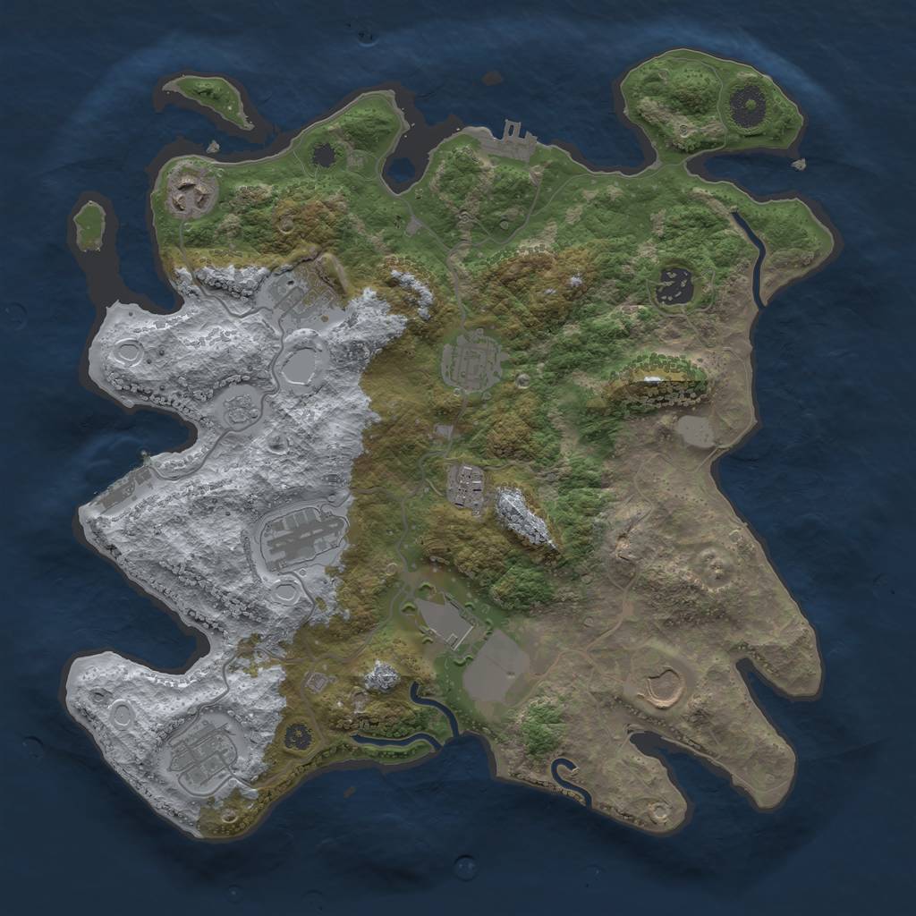 Rust Map: Procedural Map, Size: 3500, Seed: 1979201823, 17 Monuments
