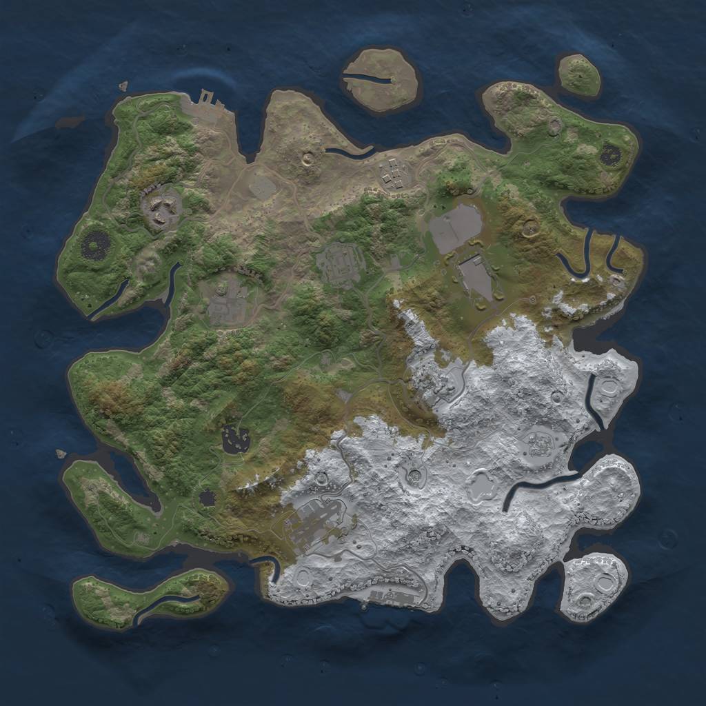 Rust Map: Procedural Map, Size: 3500, Seed: 6959, 17 Monuments