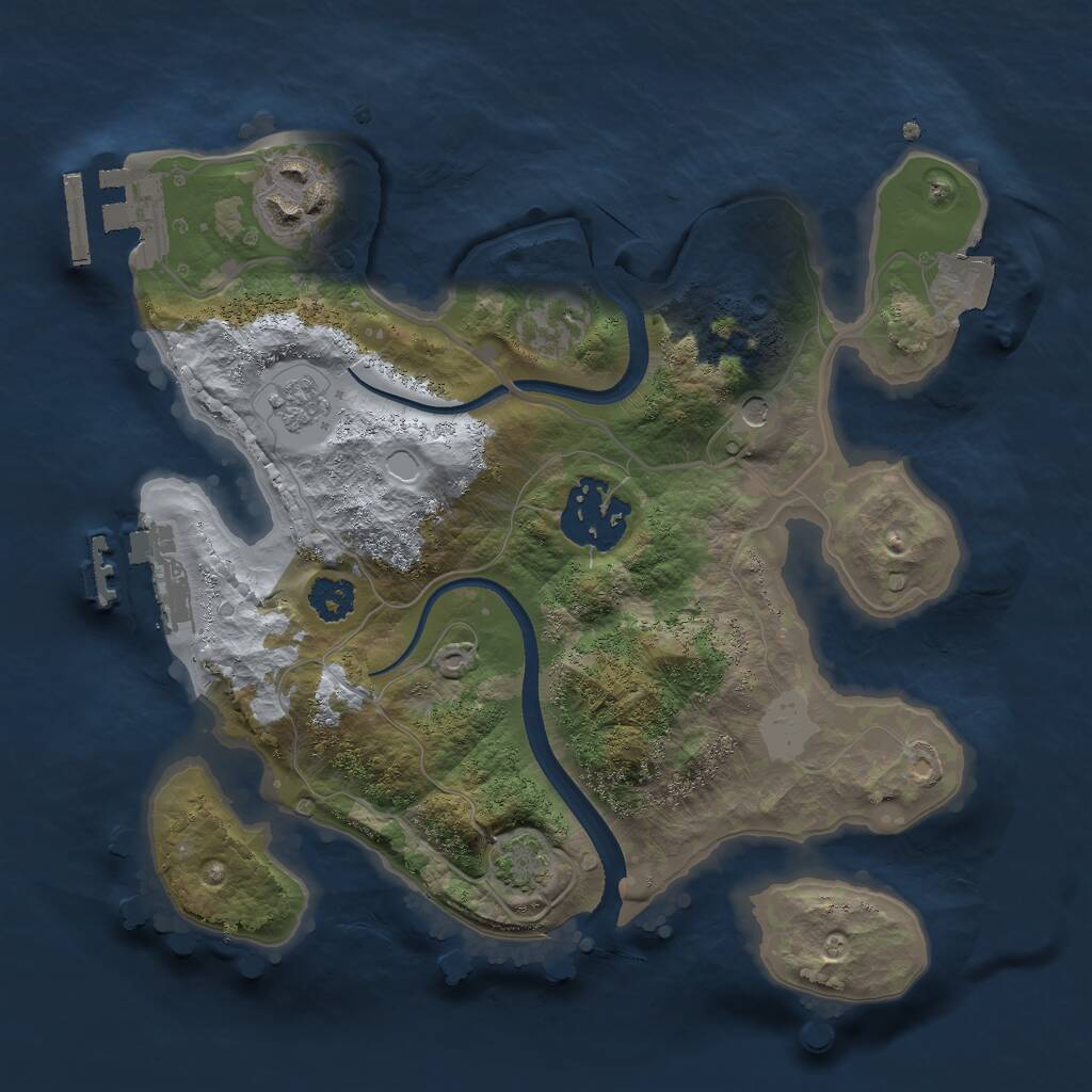 Rust Map: Procedural Map, Size: 2400, Seed: 100816564, 8 Monuments
