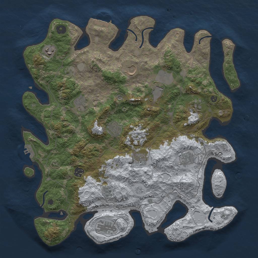 Rust Map: Procedural Map, Size: 4000, Seed: 127516, 20 Monuments