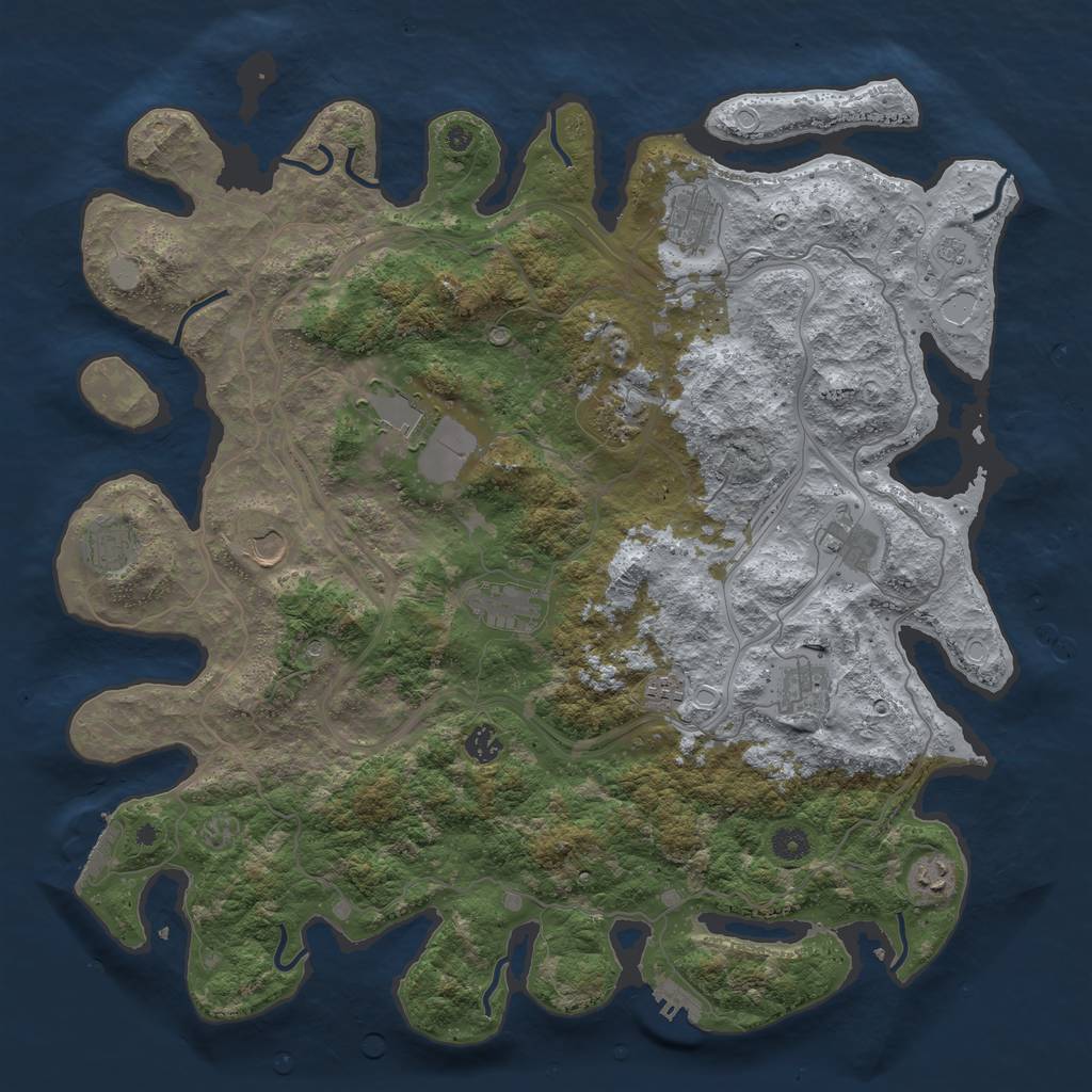 Rust Map: Procedural Map, Size: 4500, Seed: 8251, 20 Monuments