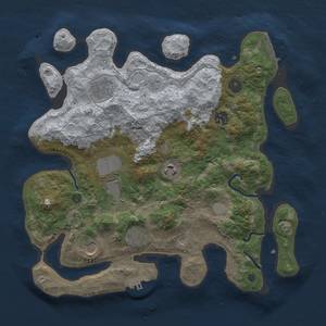 Thumbnail Rust Map: Procedural Map, Size: 3500, Seed: 48, 14 Monuments