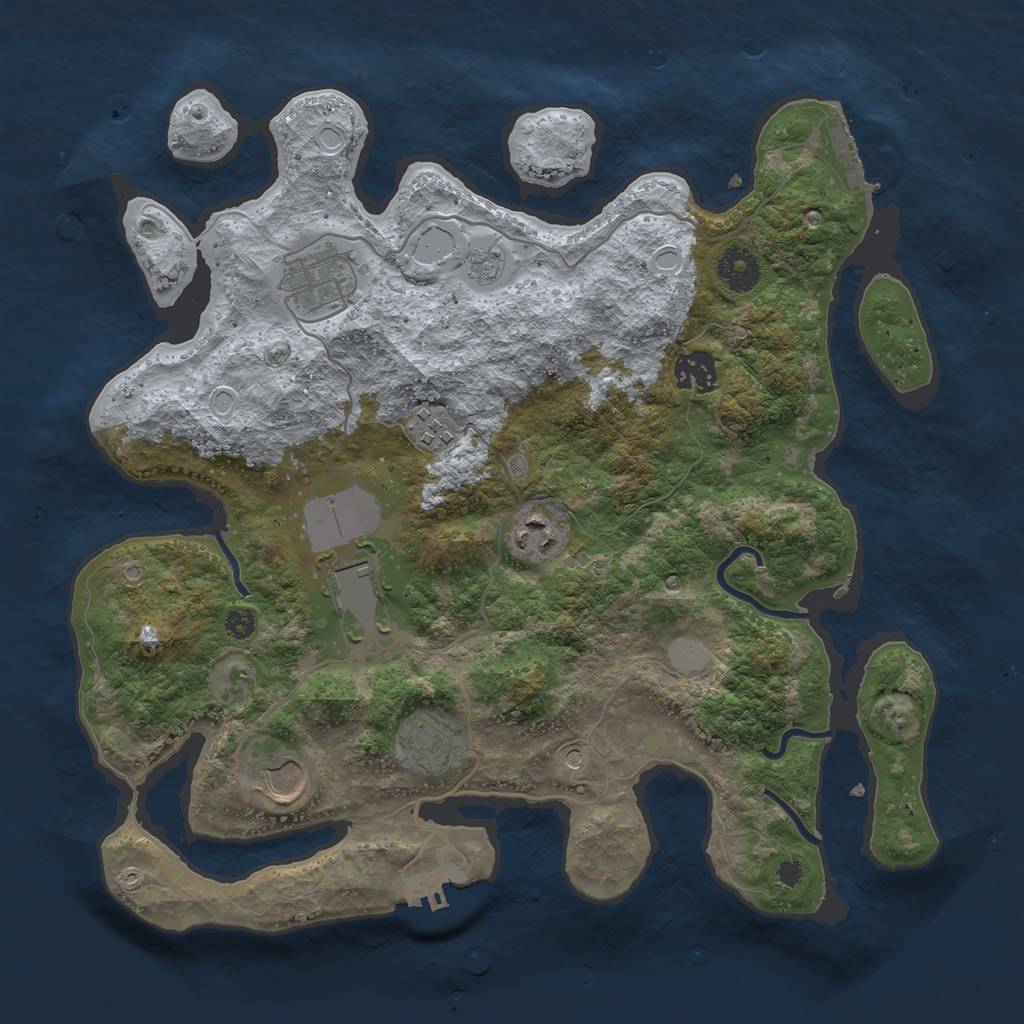 Rust Map: Procedural Map, Size: 3500, Seed: 48, 14 Monuments