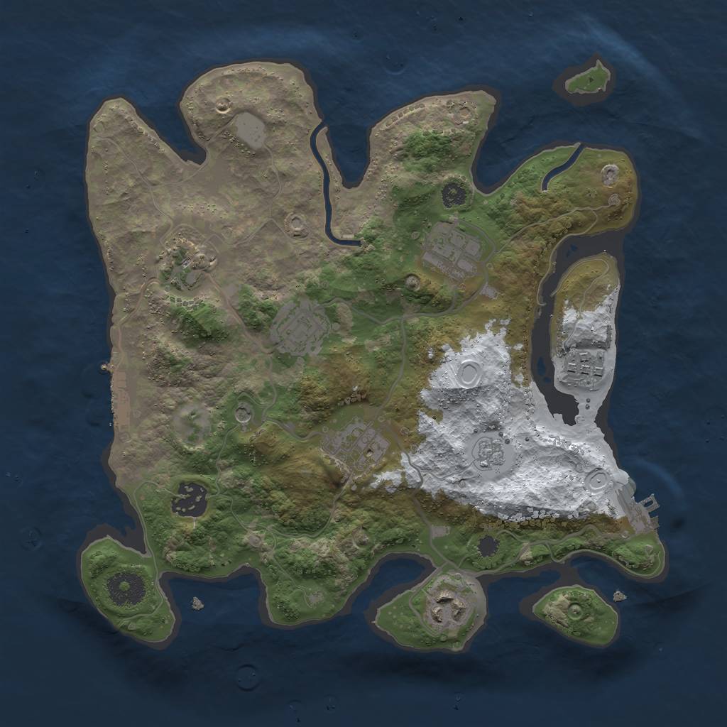 Rust Map: Procedural Map, Size: 3000, Seed: 94231272, 16 Monuments
