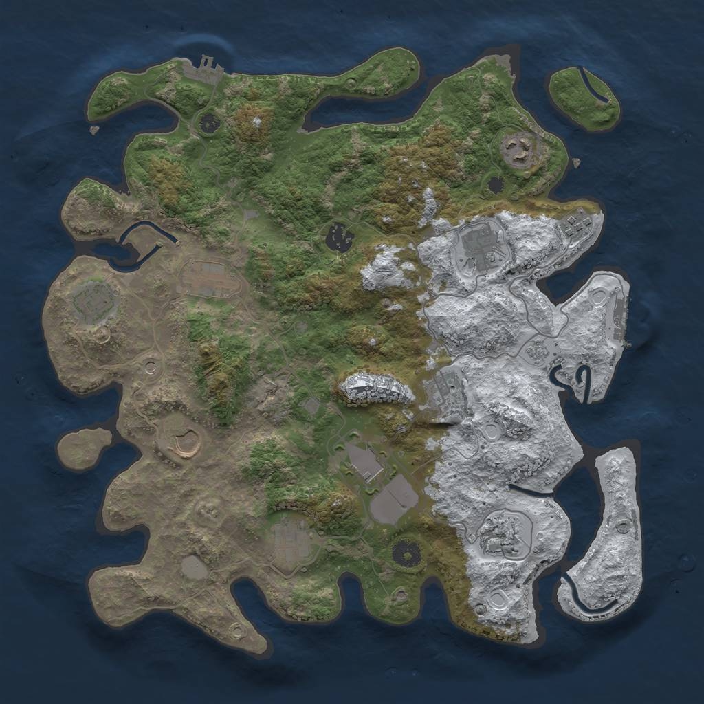 Rust Map: Procedural Map, Size: 3750, Seed: 518607165, 20 Monuments