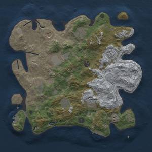 Thumbnail Rust Map: Procedural Map, Size: 3700, Seed: 1228381910, 19 Monuments