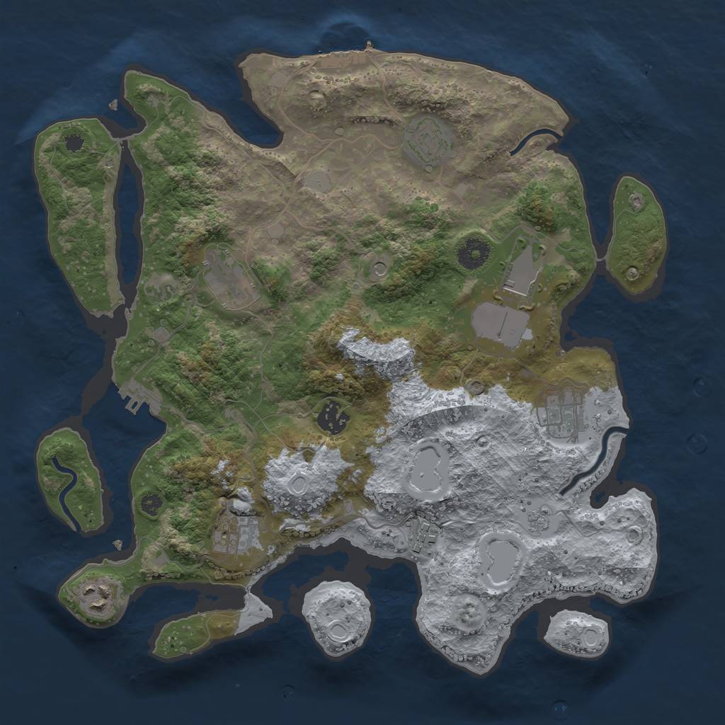 Rust Map: Procedural Map, Size: 3500, Seed: 953932740, 15 Monuments