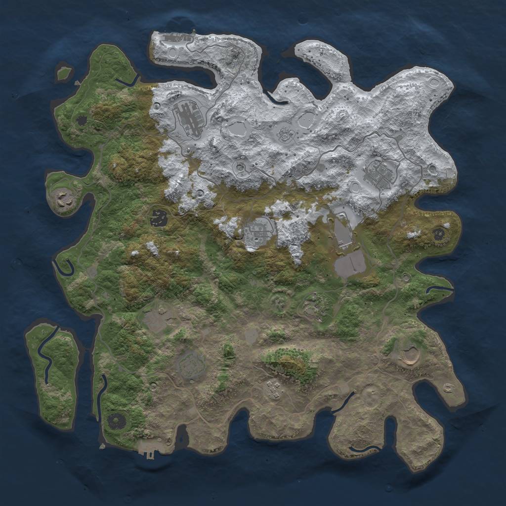 Rust Map: Procedural Map, Size: 4200, Seed: 541242, 20 Monuments