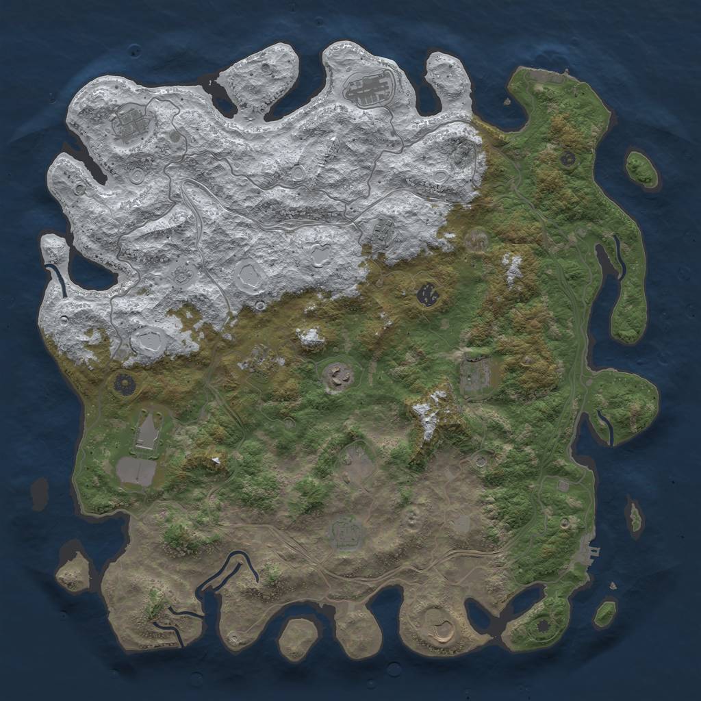 Rust Map: Procedural Map, Size: 4800, Seed: 2042502613, 20 Monuments