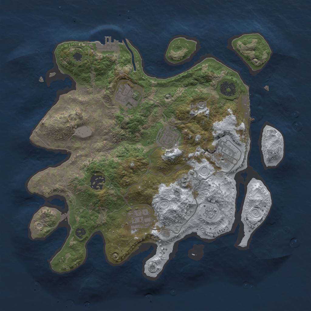 Rust Map: Procedural Map, Size: 3000, Seed: 20022589, 14 Monuments