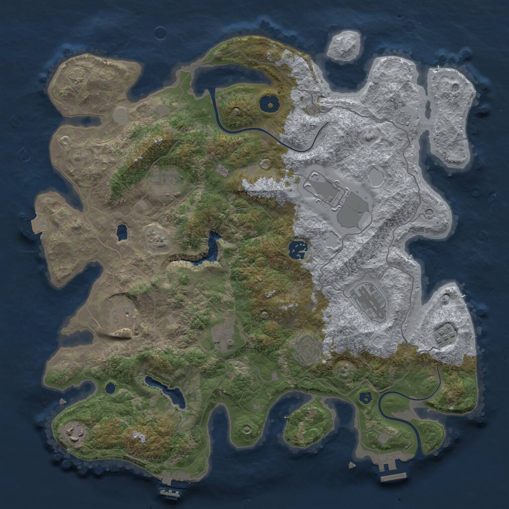 Rust Map: Procedural Map, Size: 4000, Seed: 103481221, 15 Monuments